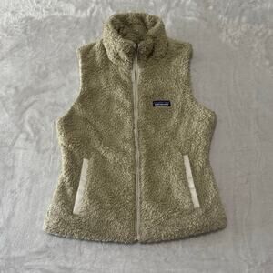Patagonia Women's Los Gatos Full Zip Fleece Vest S Tan Taupe Pockets Cozy‎